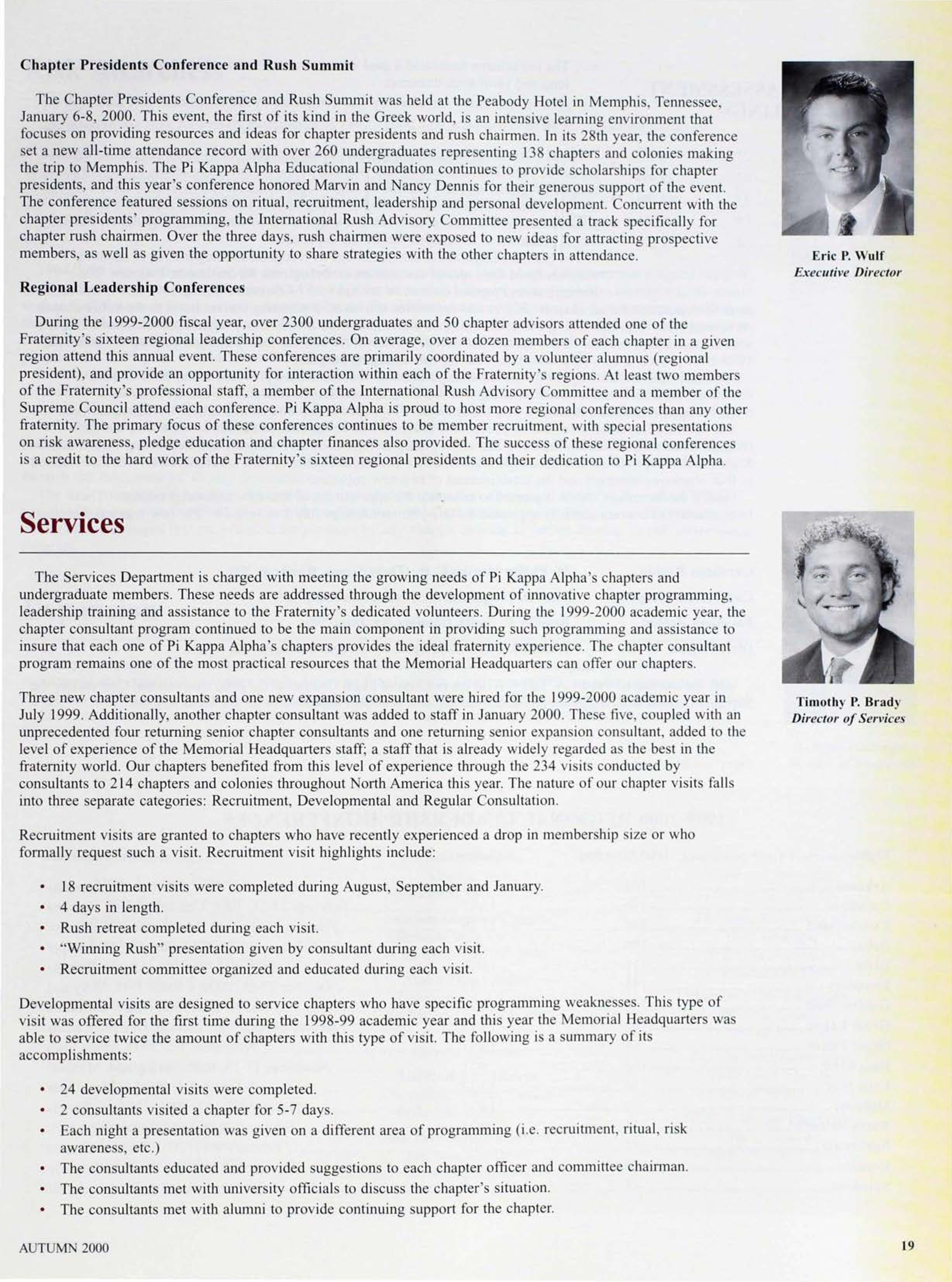 1999-2000 Annual Report: Services, Autumn 2000